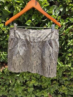 Neutral Snake-Print Mini Skirt - Unbranded